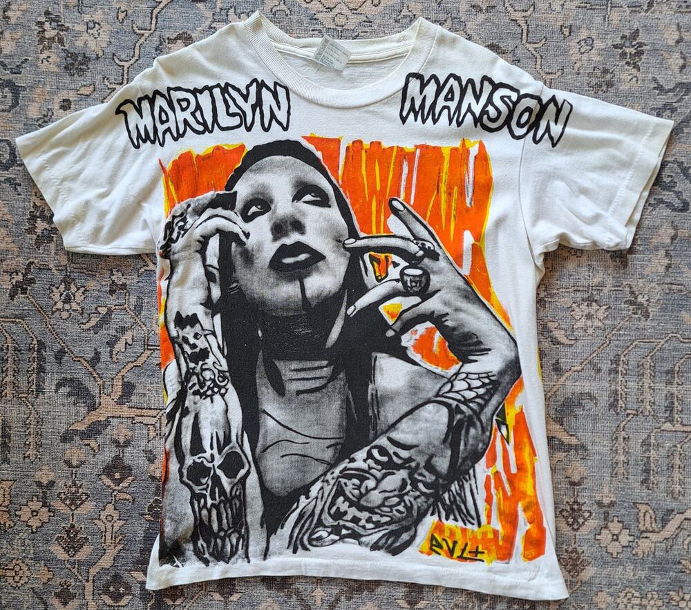 Marilyn Manson Vintage Single Stitch Full Front / Back Graphic Size M Medium - Picture 1 of 8
